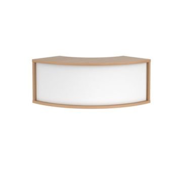 Denver reception 90? corner top unit 800mm beech with white panels - RUC8H-BWH