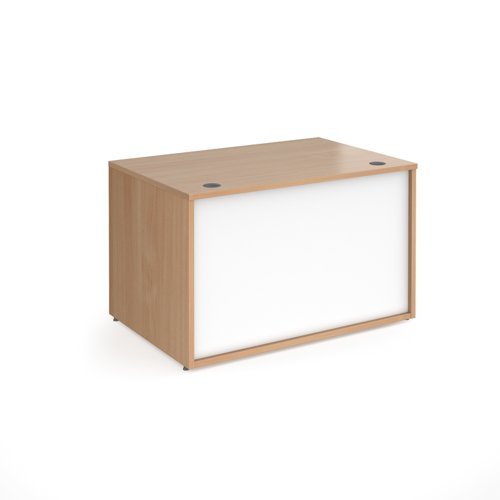 Denver reception straight base unit 1200mm beech with white panels - RU12D-BWH