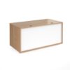 Denver reception straight base unit 1600mm beech with white panels - RU16D-BWH