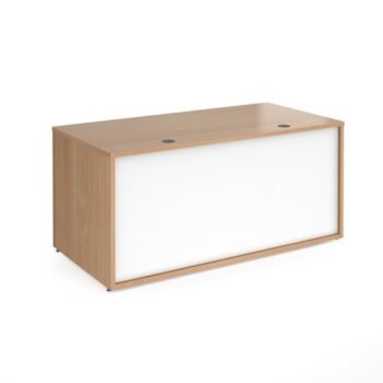 Denver reception straight base unit 1600mm beech with white panels - RU16D-BWH