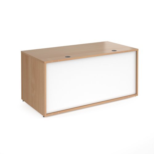 Denver reception straight base unit 1600mm beech with white panels - RU16D-BWH