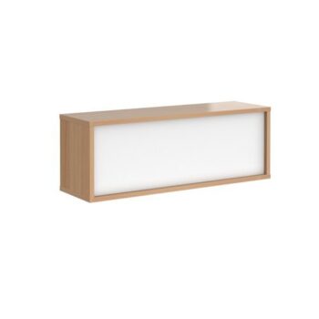 Denver reception straight top unit 1200mm beech with white panels - RU12H-BWH