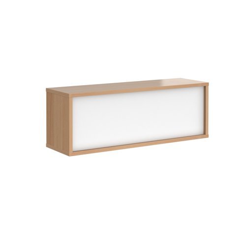 Denver reception straight top unit 1200mm beech with white panels - RU12H-BWH