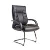 Derby high back visitors chair black faux leather - DER100C1-BLK