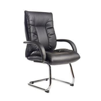 Derby high back visitors chair black faux leather - DER100C1-BLK