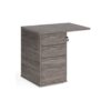 Desk high 3 drawer pedestal 600mm deep with 800mm flyover top grey oak - R25EP8GO