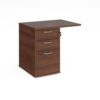 Desk high 3 drawer pedestal 600mm deep with 800mm flyover top walnut - R25EP8W