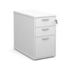 Desk high 3 drawer pedestal with silver handles 800mm deep white - R25DH8WH