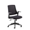 Duffy black mesh back operator chair with black fabric seat and black base - DFY300T1-K