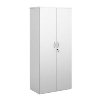 Duo double door cupboard 1790mm high with 4 shelves white - R1790DD-WH