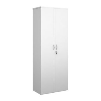 Duo double door cupboard 2140mm high with 5 shelves white - R2140DD-WH