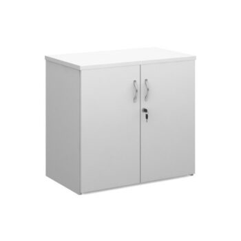 Duo double door cupboard 740mm high with 1 shelf white - R740DD-WH