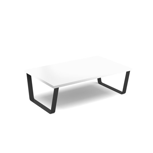 Encore modular large coffee table with black sled frame white - ENC-TAB02-MF-WH