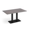 Eros rectangular dining table with flat black rectangular base and twin uprights 1400mm x 800mm grey oak - EDR1400-K-GO
