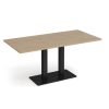 Eros rectangular dining table with flat black rectangular base and twin uprights 1600mm x 800mm kendal oak - EDR1600-K-KO