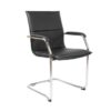 Essen stackable meeting room cantilever chair black faux leather - ESS100S2-K