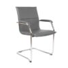 Essen stackable meeting room cantilever chair grey faux leather - ESS100S2-G