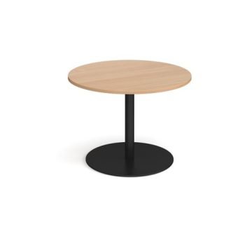 Eternal circular boardroom table 1000mm black base beech top - ETN10C-K-B