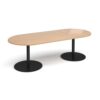 Eternal radial end boardroom table 2400mm x 1000mm black base beech top - ETN24-K-B