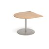 Eternal radial extension table 1000mm x 1000mm brushed steel base beech top - ETN10D-BS-B