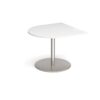 Eternal radial extension table 1000mm x 1000mm brushed steel base white top - ETN10D-BS-WH