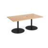 Eternal rectangular boardroom table 1800mm x 1000mm with central cutout 272mm x 132mm black base beech top - ETN18-CO-K-B