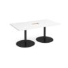 Eternal rectangular boardroom table 1800mm x 1000mm with central cutout 272mm x 132mm black base white top - ETN18-CO-K-WH