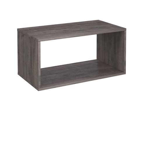 Flux modular storage double wooden cubby unit grey oak - FL-CB2-GO