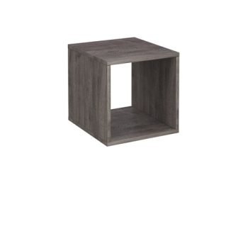 Flux modular storage single wooden cubby unit grey oak - FL-CB1-GO