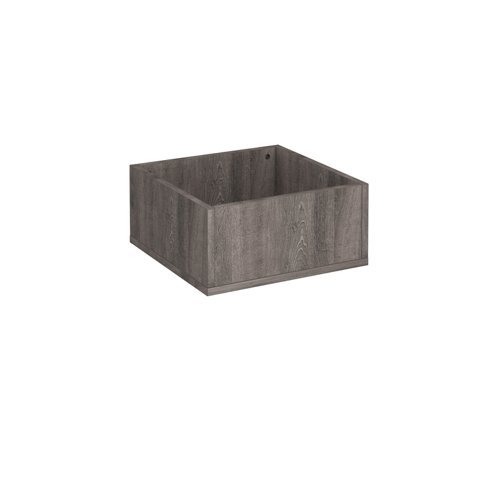 Flux modular storage single wooden planter box grey oak - FL-PL1-GO