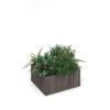 Flux modular storage single wooden planter box with plants grey oak - FL-PLP1-GO