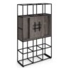 Flux modular storage triple frame with media unit in grey oak with TV bracket and whiteboard on reverse - FL-MM3-GO