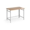 Fuji home office workstation 1000mm x 600mm with folding legs ? Beech with silver frame - FDK610SB