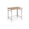 Fuji home office workstation 800mm x 600mm with folding legs ? Beech with silver frame - FDK608SB