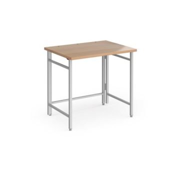 Fuji home office workstation 800mm x 600mm with folding legs ? Beech with silver frame - FDK608SB
