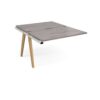 Fuze add on units back to back 1200mm x 1600mm with oak legs white underframe grey oak top - FZ1216-AB-WH-GO