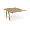 Fuze add on units back to back 1200mm x 1600mm with oak legs white underframe oak top - FZ1216-AB-WH-O