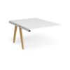 Fuze add on units back to back 1200mm x 1600mm with oak legs white underframe white top - FZ1216-AB-WH-WH