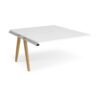 Fuze add on units back to back 1400mm x 1600mm with oak legs white underframe white top - FZ1416-AB-WH-WH