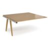 Fuze add on units back to back 1600mm x 1600mm with oak legs white underframe oak top - FZ1616-AB-WH-O