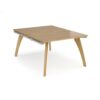 Fuze back to back desks 1200mm x 1600mm with oak legs white underframe oak top - FZ1216-WH-O
