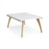 Fuze back to back desks 1200mm x 1600mm with oak legs white underframe white top - FZ1216-WH-WH
