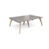 Fuze double back to back desks 2400mm x 1600mm with oak legs white underframe grey oak top - FZ2416-WH-GO
