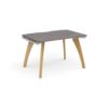 Fuze single desk 1200mm x 800mm with oak legs white underframe grey oak top - FZ128-WH-GO