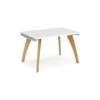 Fuze single desk 1200mm x 800mm with oak legs white underframe white top - FZ128-WH-WH