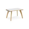 Fuze single desk 1200mm x 800mm with oak legs white underframe white top with oak edging - FZ128-WH-WO
