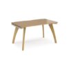Fuze single desk 1400mm x 800mm with oak legs white underframe oak top - FZ148-WH-O