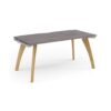 Fuze single desk 1600mm x 800mm with oak legs white underframe grey oak top - FZ168-WH-GO