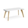 Fuze single desk 1600mm x 800mm with oak legs white underframe white top - FZ168-WH-WH
