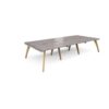 Fuze triple back to back desks 3600mm x 1600mm with oak legs white underframe grey oak top - FZ3616-WH-GO